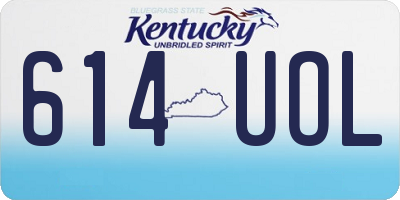 KY license plate 614UOL