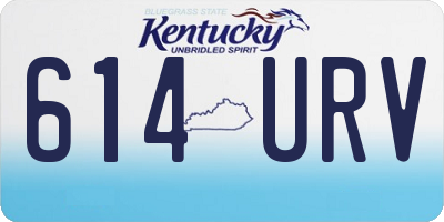 KY license plate 614URV