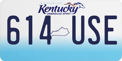 KY license plate 614USE