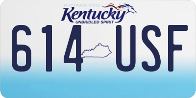 KY license plate 614USF