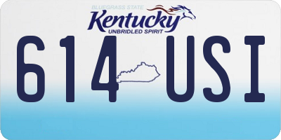 KY license plate 614USI