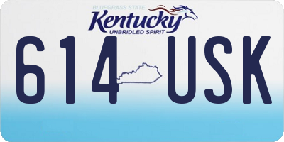 KY license plate 614USK