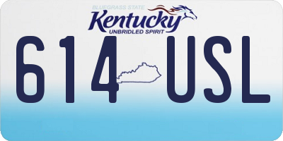 KY license plate 614USL