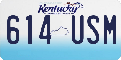 KY license plate 614USM