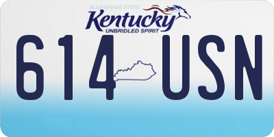 KY license plate 614USN