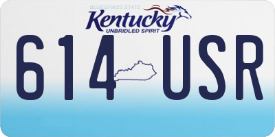 KY license plate 614USR