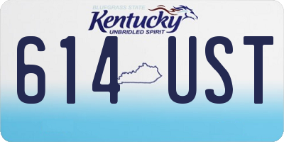 KY license plate 614UST