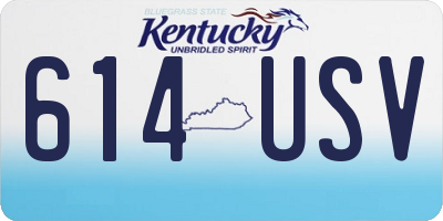 KY license plate 614USV