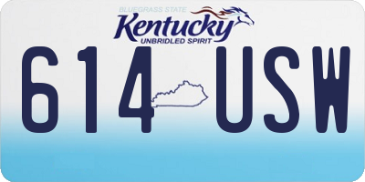 KY license plate 614USW