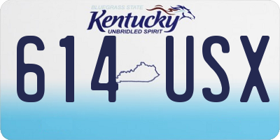 KY license plate 614USX