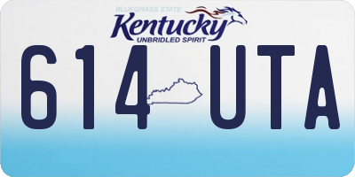 KY license plate 614UTA