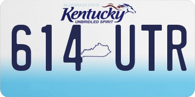 KY license plate 614UTR