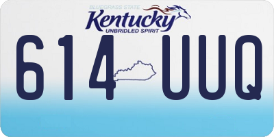 KY license plate 614UUQ