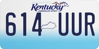 KY license plate 614UUR