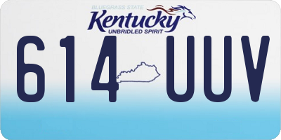KY license plate 614UUV