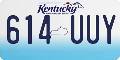 KY license plate 614UUY