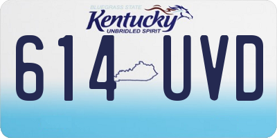 KY license plate 614UVD