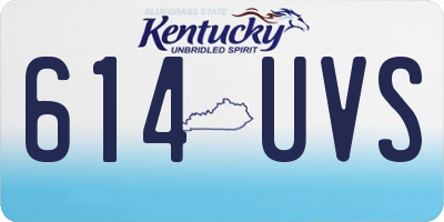 KY license plate 614UVS