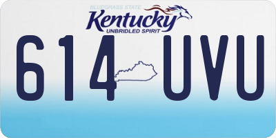 KY license plate 614UVU