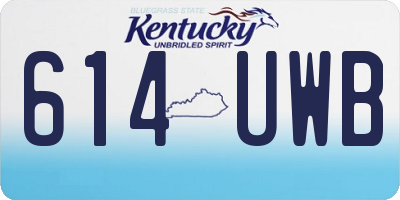 KY license plate 614UWB