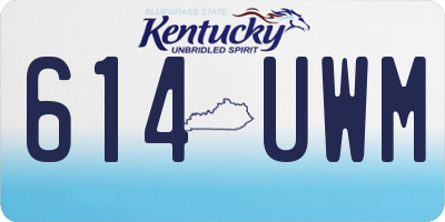 KY license plate 614UWM