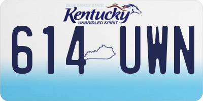 KY license plate 614UWN
