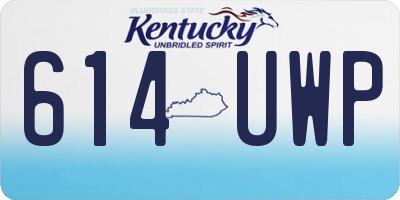 KY license plate 614UWP