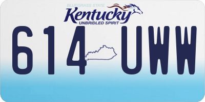 KY license plate 614UWW