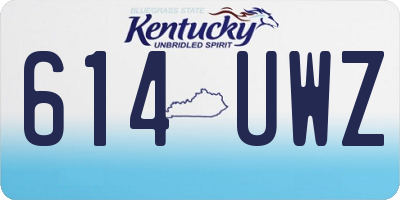 KY license plate 614UWZ