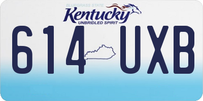 KY license plate 614UXB