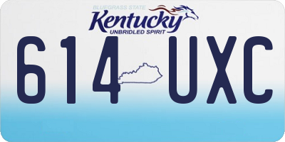 KY license plate 614UXC