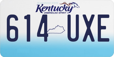 KY license plate 614UXE
