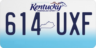 KY license plate 614UXF