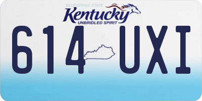 KY license plate 614UXI