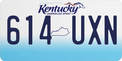 KY license plate 614UXN