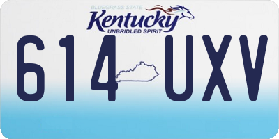 KY license plate 614UXV