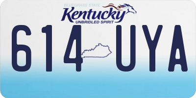 KY license plate 614UYA