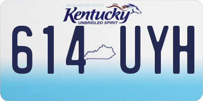 KY license plate 614UYH