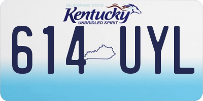 KY license plate 614UYL