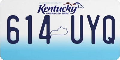 KY license plate 614UYQ