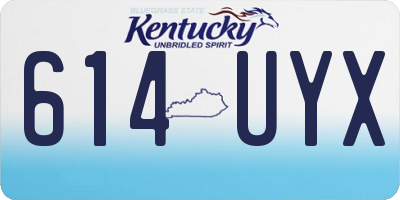 KY license plate 614UYX