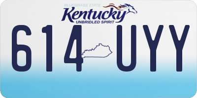 KY license plate 614UYY