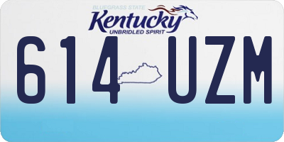 KY license plate 614UZM