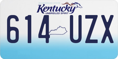 KY license plate 614UZX