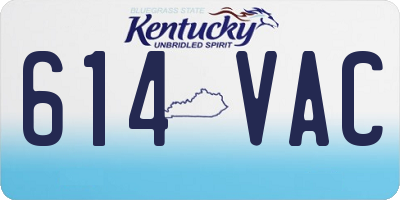 KY license plate 614VAC