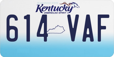 KY license plate 614VAF
