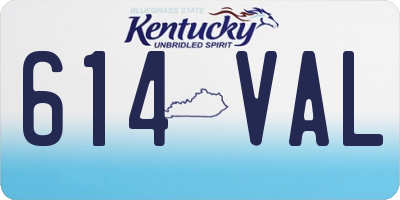 KY license plate 614VAL