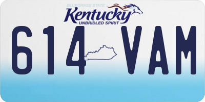 KY license plate 614VAM