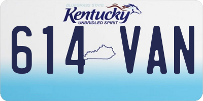 KY license plate 614VAN