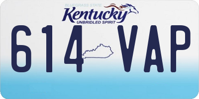 KY license plate 614VAP